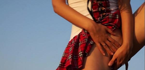 Big ass teen loves outdoor sex in doggy style